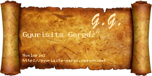 Gyurisits Gergő névjegykártya